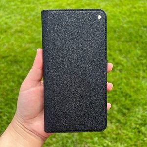 Kate Spade black and glitter folio case for iPhone XS Max